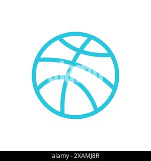 Simple basketball iicon. Isolated on white background. From blue icon set. Stock Vector