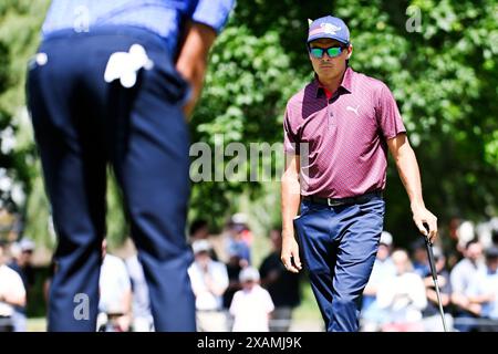 Dublin, Ohio, USA. 7th June, 2024. Rickie Fowler (USA) on the 9th hole during the second round at the Memorial Tournament in Dublin, Ohio. Brent Clark/Cal Sport Media/Alamy Live News Stock Photo