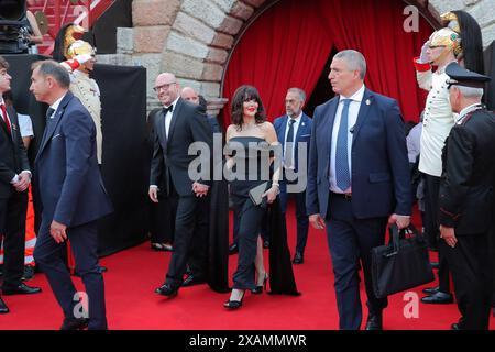 Verona, Italia. 07th June, 2024. Foto Paola Garbuio/LaPresse 07 Giugno 2024, 2024 Verona Arena di Verona La Grande Opera Italiana Patrimonio dell'umanit&#xe0;' Nella foto: Lorenzo Fontana Credit: LaPresse/Alamy Live News Stock Photo