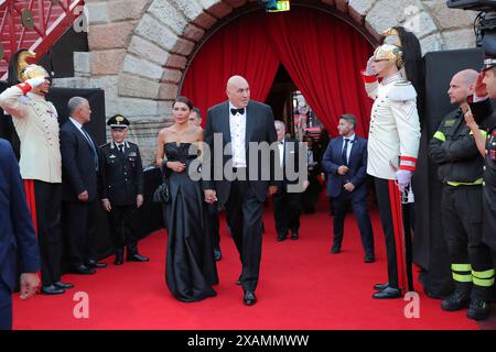 Verona, Italia. 07th June, 2024. Foto Paola Garbuio/LaPresse 07 Giugno 2024, 2024 Verona Arena di Verona La Grande Opera Italiana Patrimonio dell'umanit&#xe0;' Nella foto: Guido Crosetto Credit: LaPresse/Alamy Live News Stock Photo