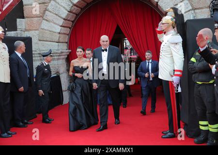 Verona, Italia. 07th June, 2024. Foto Paola Garbuio/LaPresse 07 Giugno 2024, 2024 Verona Arena di Verona La Grande Opera Italiana Patrimonio dell'umanit&#xe0;' Nella foto: Guido Crosetto Credit: LaPresse/Alamy Live News Stock Photo