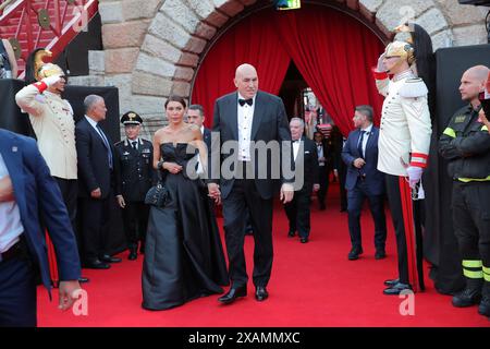 Verona, Italia. 07th June, 2024. Foto Paola Garbuio/LaPresse 07 Giugno 2024, 2024 Verona Arena di Verona La Grande Opera Italiana Patrimonio dell'umanit&#xe0;' Nella foto: Guido Crosetto Credit: LaPresse/Alamy Live News Stock Photo