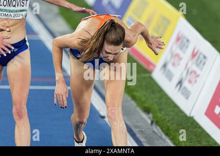 Rome, Italy. 07th June, 2024. ROME, ITALY - JUNE 7: Maureen Koster of Netherlands competes in the 5000m Women Final during Day One of the European Athletics Championships - Rome 2024 at Stadio Olimpico on June 7, 2024 in Rome, Italy. (Photo by Joris Verwijst/BSR Agency) Credit: BSR Agency/Alamy Live News Stock Photo