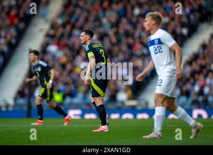 7th June 2024; Hampden Park, Glasgow, Scotland: International Football Friendly, Scotland versus Finland; Andy Robertson of Scotland Stock Photo