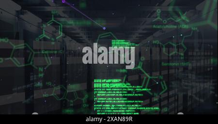 Image of scientific data processing over servers Stock Photo