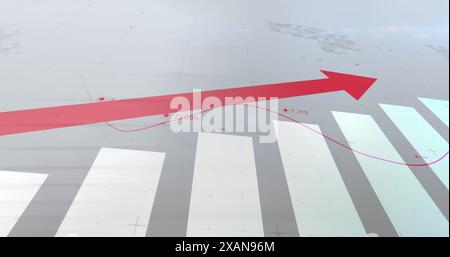 Image of financial data processing with arrow Stock Photo