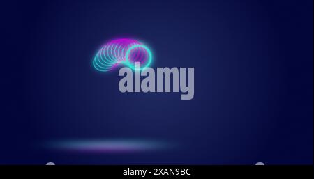 Image of moving looping circles against abstract background Stock Photo