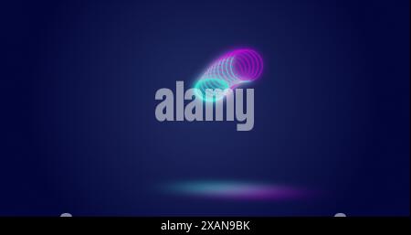 Image of moving looping circles against abstract background Stock Photo