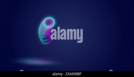 Image of moving looping circles against abstract background Stock Photo
