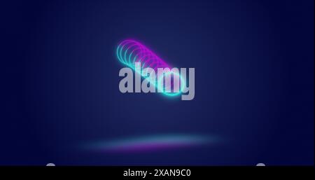 Image of moving looping circles against abstract background Stock Photo