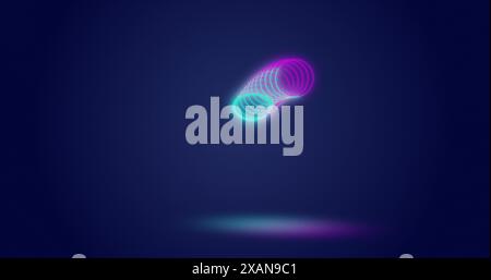 Image of moving looping circles against abstract background Stock Photo