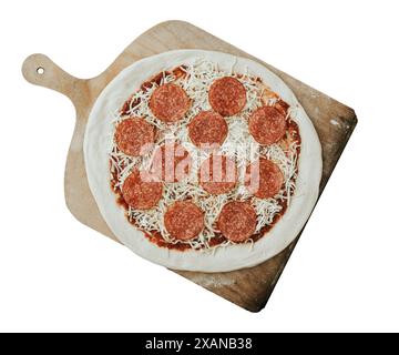 Pizza Napoletana, traditional and authentic Italian pizza baked in wood fired oven. Margherita pizza with mozzarella cheese, tomato sauce, basil leave Stock Photo