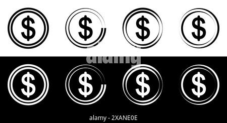 Dollar sign symbol, USD currency. Stock Vector