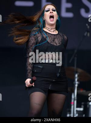 As December Falls  preforming at the Slam dunk festival  2024 ,Hatfield Park ,Hertfordshire ,UK Stock Photo