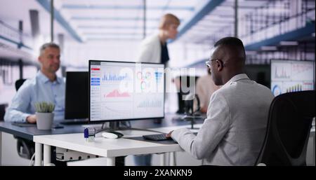 Data Analyst Using Data Analytics KPI Dashboard Stock Photo