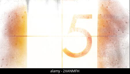 Large number five in center with faded, textured background Stock Photo