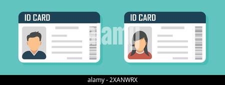 Driver license icon in flat style. Identification document vector illustration on isolated background. Profile card sign business concept. Stock Vector