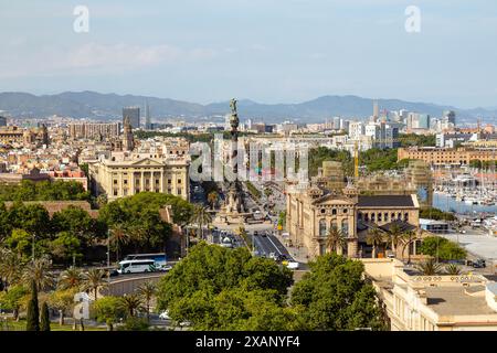 Columbus Monument,  Bareclona, Spain. Stock Photo