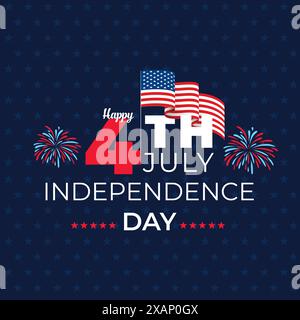 Happy 4th of July Independence Day celebration vector design elements Stock Vector