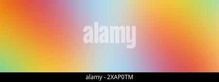 Bright rainbow blurred background. Various brush strokes spots. Long banner. Copy space Stock Photo