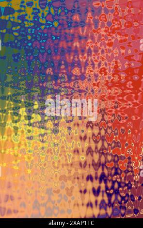 Vibrant abstract background featuring a mix of blue, green, yellow, and red hues with intricate patterns, creating a dynamic and visually stimulating Stock Photo