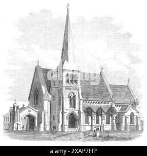 Trinity Church, Rangoon, British Burmah, 1869. Engraving from a photograph by Messrs. Bentley and Jackson. 'Rangoon now contains two Episcopal churches - Christ Church, in the cantonment, for the military, and Trinity Church (shown in our Engraving), for the civil community. It has also two Catholic churches; two Baptist churches, one for Europeans, the other for natives; one Armenian church; several mosques for Mussulmans; Hindoo shrines for that section of the inhabitants; two Joss-Houses for the Chinese; a synagogue for the Jews; a house dedicated to the Parsees, or fire-worshippers; and a Stock Photo