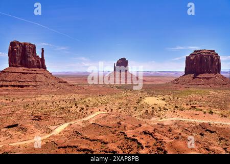 Arizona, United States of America - June 7, 2024: Monument Valley, in the desert. View of the rock formations in the USA *** Das Monument Valley, in der Wüste. Blick auf die Steinformationen in den USA Stock Photo