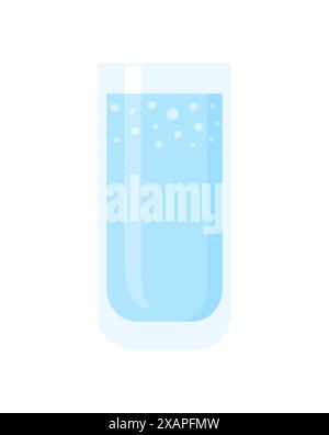 Glass of water isolated on white background, flat vector illustration Stock Vector