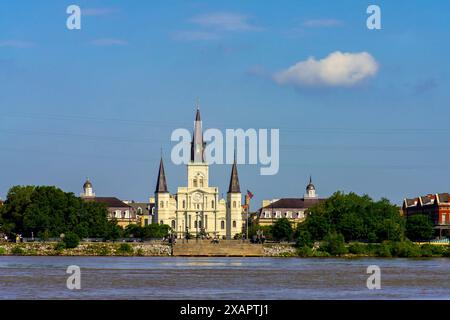 Exterior of New Orleans cathedral. New Orleans’ historic French Quarter. USA. Stock Photo