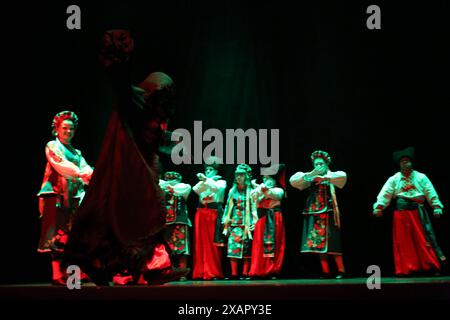 Odessa, Ukraine. 07th June, 2024. Actors with mental disabilities dressed in national Ukrainian costumes of the Theater of Tolerance perform the play 'A Look at the History of Ukraine' at the Jewish Cultural Center 'Beit Grand' The Theater of Tolerance, managed by the Special Youth of Ukraine Foundation with the support of the League of Jewish Volunteers, organizes the play “A Look at the History of Ukraine,” the purpose of which is to help people with special needs adapt to modern society. Credit: SOPA Images Limited/Alamy Live News Stock Photo