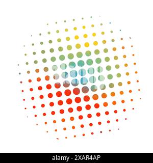 colored abstractions with halftone dots. Not AI, Vector illustration Stock Vector