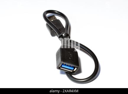 USB cables isolated on white background Stock Photo