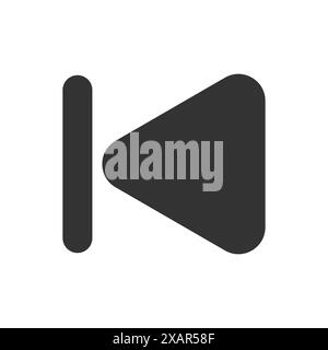 Rewind button glyph vector icon Stock Vector