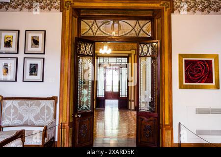 Modernist style building of Can Prunera, 20th century, Soller, Sierra de Tramuntana, Mallorca, Balearic Islands, Spain. Stock Photo