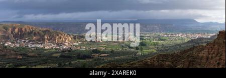 Cárcavas de Marchal, Granada Geopark, UNESCO World Geopark, Betic Mountain Range, Andalusia, Spain. Stock Photo