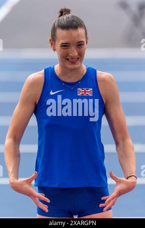 Jade O'Dowda of Great Britain competing in the heptathlon 200m at the ...