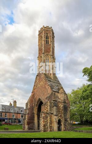 Grey Friars Tower, Kings Lynn, Partial remains of Friary occupied by Francisian friars and monks, abandoned and part destroyed during the Reformation. Stock Photo