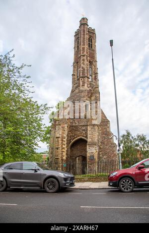 Grey Friars Tower, Kings Lynn, Partial remains of Friary occupied by Francisian friars and monks, abandoned and part destroyed during the Reformation. Stock Photo