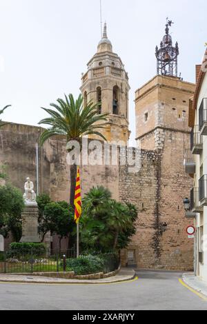 Plaça de l'Ajuntament in Sitges near Barcelona/Spain Stock Photo