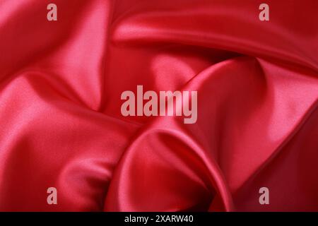 Close up of beautiful Red Silk pattern, High angle Stock Photo