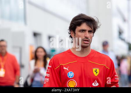 Carlos Sainz Jr. (ESP) - Scuderia Ferrari - Ferrari SF-24 - Ferrari during Formula 1 Aws Grand Prix du Canada 2024, Montreal, Quebec, Canada, from Jun 6th to 9th - Round 9 of 24 of 2024 F1 World Championship Stock Photo