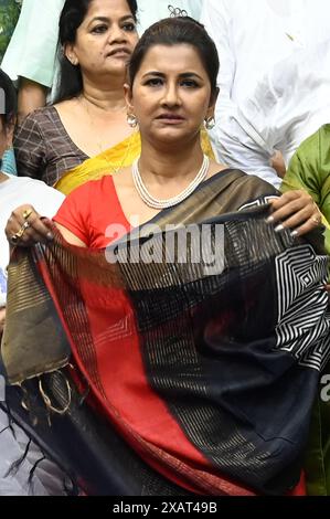 KOLKATA, INDIA - JUNE 8: TMC winning MP Rachana Banerjee before the party meeting with CM Mamata Banerjee at her Kalighat residence on June 8, 2024 in Kolkata, India. (Photo by Samir Jana/Hindustan Times/Sipa USA ) Stock Photo