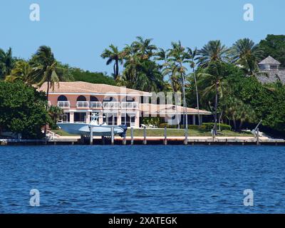 Miami, Florida, United States - April 13, 2024: One of the expensive mansions of the exclusive neighborhood of Cocoplum. Only for editorial use. Stock Photo