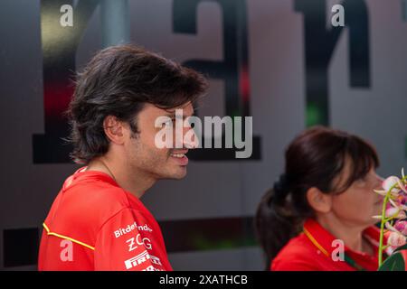 Montreal, Quebec, Canada. 8th June, 2024. Carlos Sainz Jr. (ESP) - Scuderia Ferrari - Ferrari SF-24 - Ferrari.during Formula 1 Aws Grand Prix du Canada 2024, Montreal, Quebec, Canada, from Jun 6th to 9th - Round 9 of 24 of 2024 F1 World Championship (Credit Image: © Alessio De Marco/ZUMA Press Wire) EDITORIAL USAGE ONLY! Not for Commercial USAGE! Stock Photo