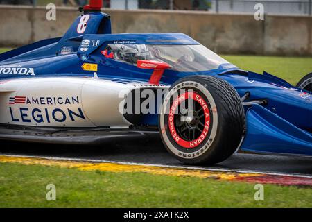 Elkhart Lake, Wi, USA. 8th June, 2024. LINUS LUNDQVIST (R) (8) of Stockholm, Sweden wins the pole for the XPEL Grand Prix at Road America in Elkhart Lake, WI. (Credit Image: © Walter G. Arce Sr./ASP via ZUMA Press Wire) EDITORIAL USAGE ONLY! Not for Commercial USAGE! Stock Photo