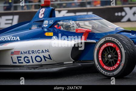 Elkhart Lake, Wi, USA. 8th June, 2024. LINUS LUNDQVIST (R) (8) of Stockholm, Sweden wins the pole for the XPEL Grand Prix at Road America in Elkhart Lake, WI. (Credit Image: © Walter G. Arce Sr./ASP via ZUMA Press Wire) EDITORIAL USAGE ONLY! Not for Commercial USAGE! Stock Photo