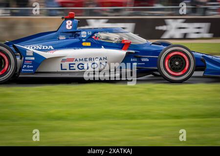 Elkhart Lake, Wi, USA. 8th June, 2024. LINUS LUNDQVIST (R) (8) of Stockholm, Sweden wins the pole for the XPEL Grand Prix at Road America in Elkhart Lake, WI. (Credit Image: © Walter G. Arce Sr./ASP via ZUMA Press Wire) EDITORIAL USAGE ONLY! Not for Commercial USAGE! Stock Photo