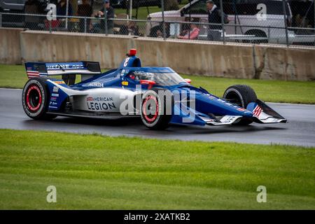 Elkhart Lake, Wi, USA. 8th June, 2024. LINUS LUNDQVIST (R) (8) of Stockholm, Sweden wins the pole for the XPEL Grand Prix at Road America in Elkhart Lake, WI. (Credit Image: © Walter G. Arce Sr./ASP via ZUMA Press Wire) EDITORIAL USAGE ONLY! Not for Commercial USAGE! Stock Photo