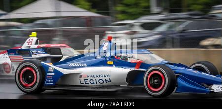 Elkhart Lake, Wi, USA. 8th June, 2024. LINUS LUNDQVIST (R) (8) of Stockholm, Sweden wins the pole for the XPEL Grand Prix at Road America in Elkhart Lake, WI. (Credit Image: © Walter G. Arce Sr./ASP via ZUMA Press Wire) EDITORIAL USAGE ONLY! Not for Commercial USAGE! Stock Photo