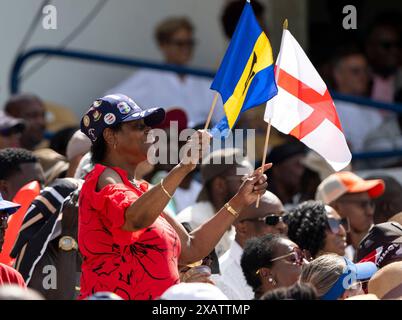 Bridgetown, Barbados. 08th June, 2024. ICC T20 World Cup 2024 - Australia v England Fans celebrate as Australia take on England in the ICC T20 World Cup at the Kensington Oval, Bridgetown, Barbados. Credit: Ian Jacobs/Alamy Live News Stock Photo